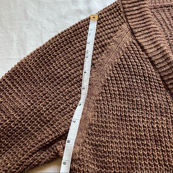 Bridge & Burn linen cotton blend brown buttonless knit cardigan - Picture 2 of 5